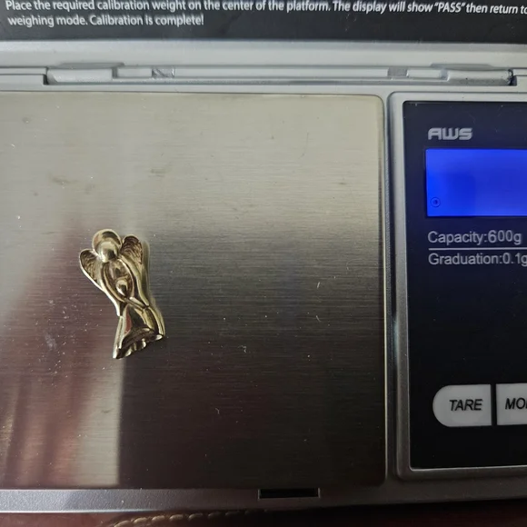 Elegant 14k Solid Yellow Gold Angel Pendant - Picture 5 of 5